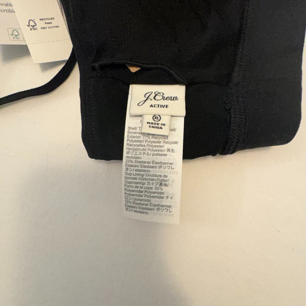 J.Crew CloudStretch V-Neck Sports Bra – NWT – XL – Black - MF0124 - Picture 4 of 6